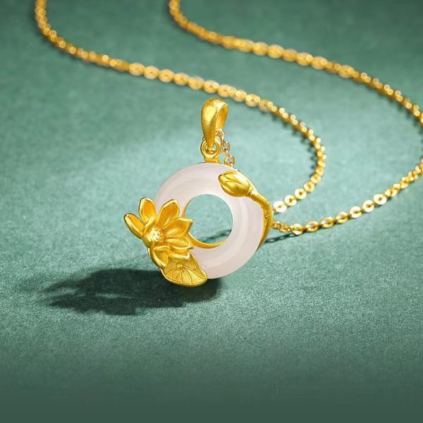 God of Flower Plum blossom White Jade Pendant - Image 3