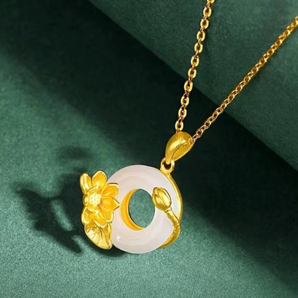 God of Flower Plum blossom White Jade Pendant - Image 2