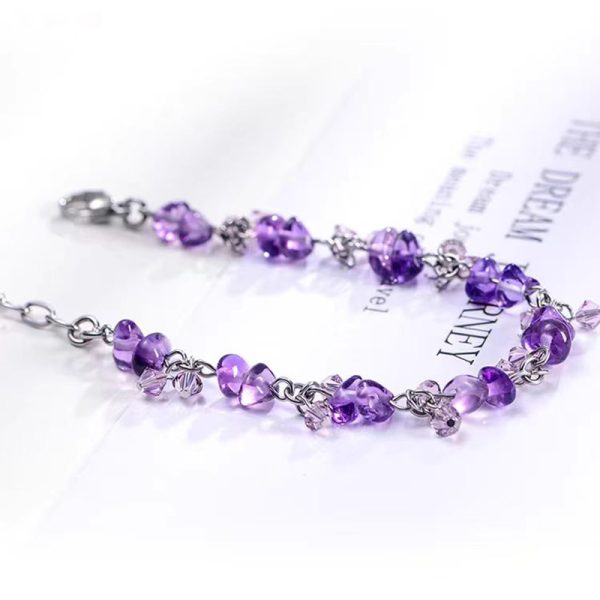 Natural  Gems Amethyst Crystal Bracelet - Image 3