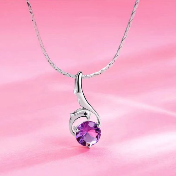 Amethyst Pendant Necklace in Sterling Silver - Image 2