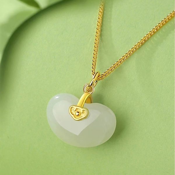 Timeless Jade Necklace Pendant Luxury Golden Accents - Image 3