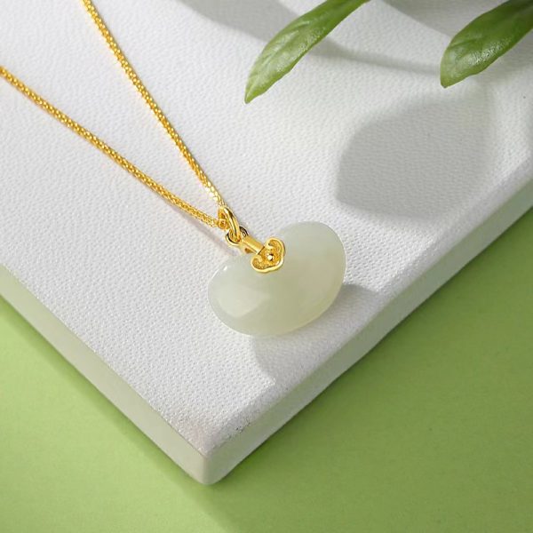 Timeless Jade Necklace Pendant Luxury Golden Accents - Image 4