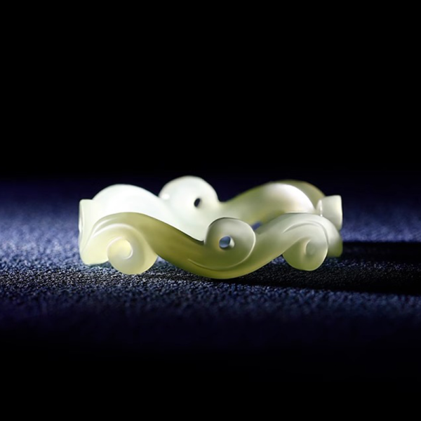 Elegant Handcrafted Natural Lucky Jade Ring - Image 4