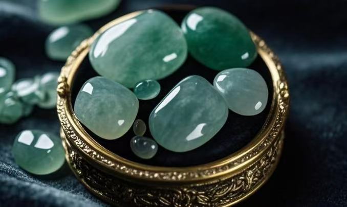 Round box jade stone
